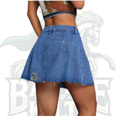 High Waist Button-Up Pleated Women’s Denim Skirt – Casual & Trendy Fashion